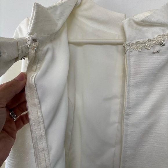 Vintage Lorrie Deb of San Francisco 1950s Ivory Wedding Dress Cape Train SZ 9 10 - Picture 10 of 15